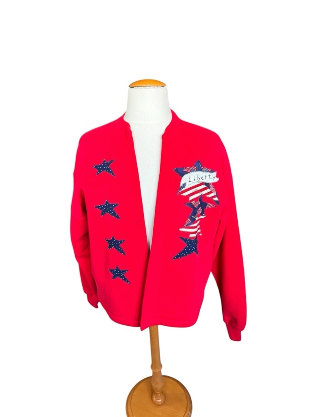 Vintage USA Patriotic Star Liberty Sweatshirt Red XL 90s Americana
